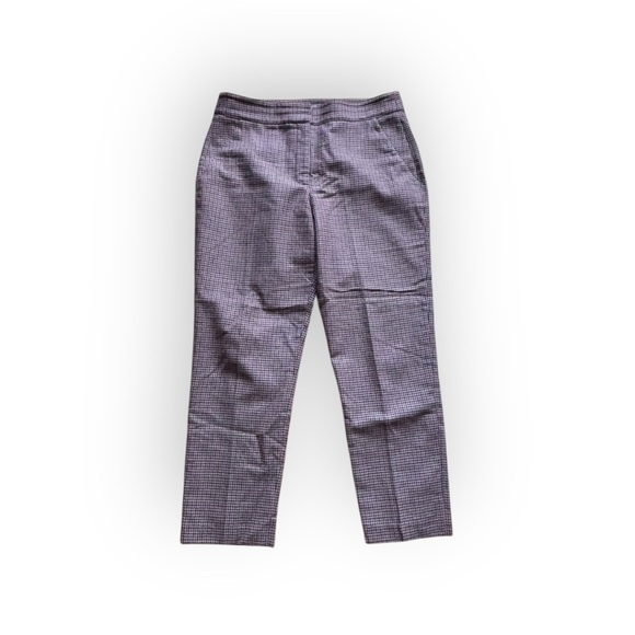 VERONICA BEARD PANTS GEMINI CHECK RED TARTAN PLAID TROUSERS - Picture 2 of 6